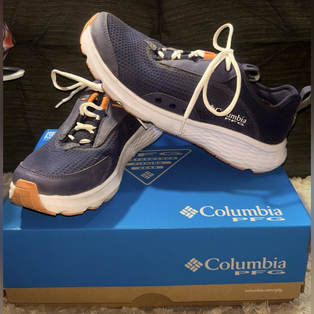 Columbia Blue and Orange Athletic Shoes